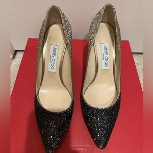 JIMMY CHOO Romy Ombré Glitter Pumps gold